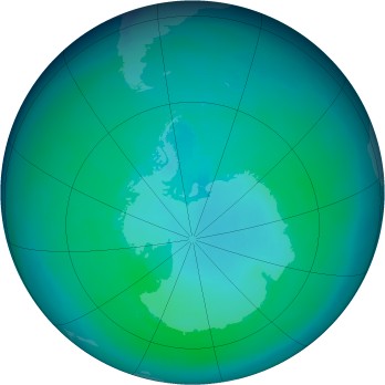 Antarctic ozone map for 1998-03